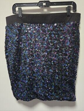 Torrid Sequin Skirt Size 1 Concert Y2K Purple Green Blue